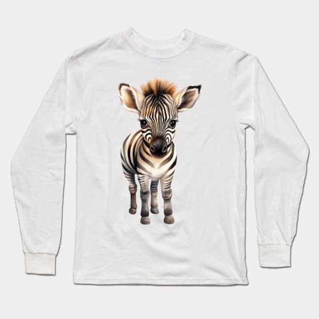 Baby Zebra Long Sleeve T-Shirt by Chromatic Fusion Studio